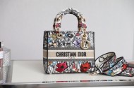 CHRISTIAN DIOR HIBISCUS PRINTED MEDIUM LADY D-LITE CHRISTIAN DIOR HIBISCUS PRINTED MEDIUM LADY D-LITE