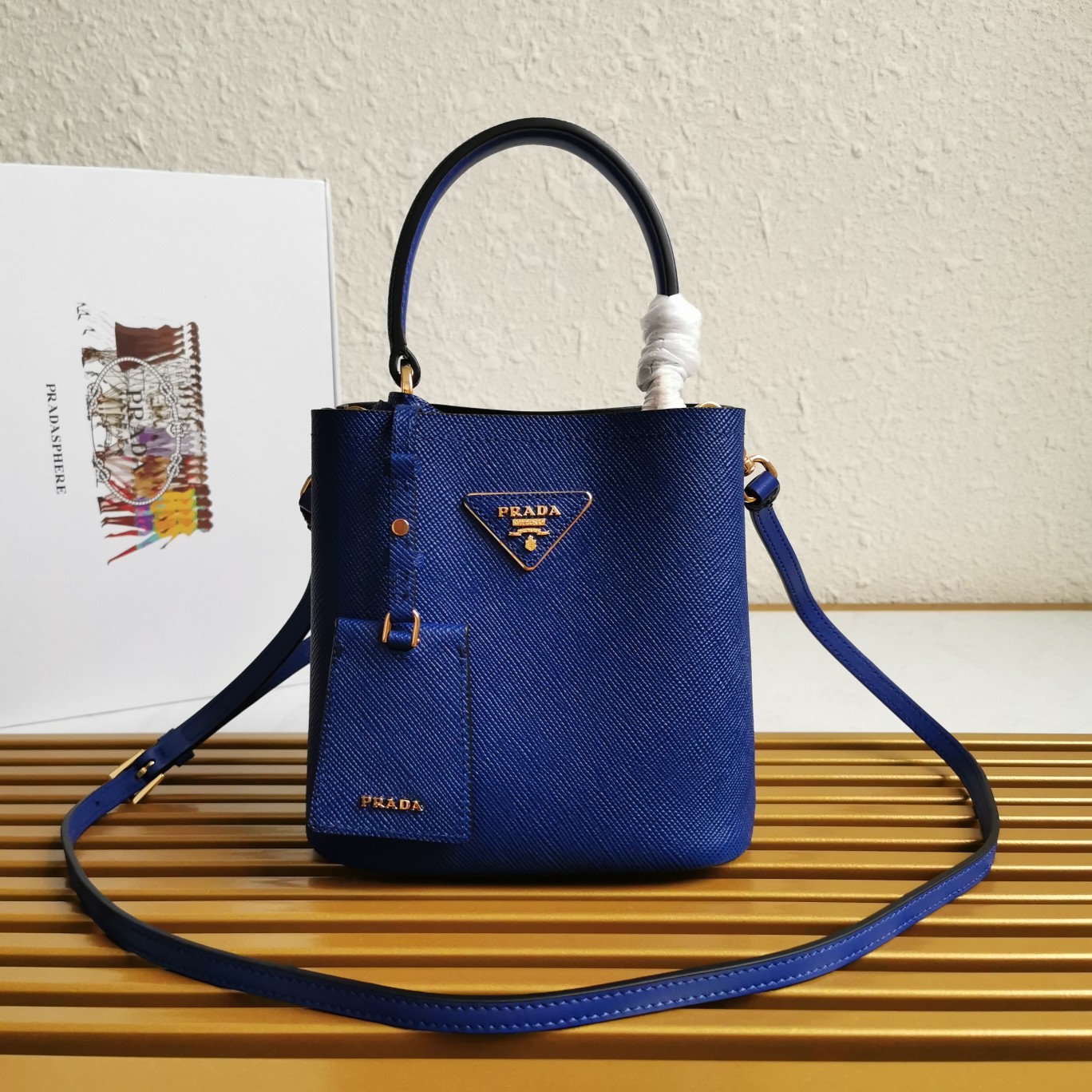 PRADA HANDBAG DOUBLE dark blue PRADA HANDBAG DOUBLE dark blue