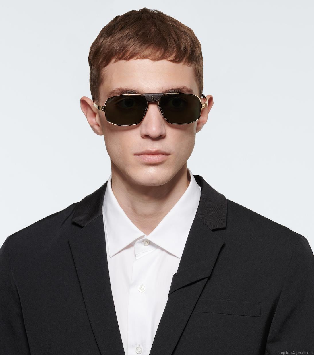 Cartier Eyewear CollectionRectangle-frame acetate sunglasses Cartier Eyewear CollectionRectangle-frame acetate sunglasses