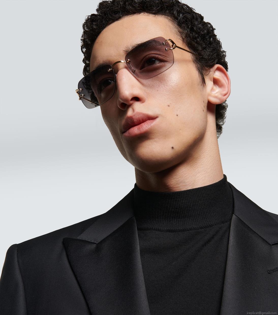 Cartier Eyewear CollectionMonogram rectangular sunglasses Cartier Eyewear CollectionMonogram rectangular sunglasses