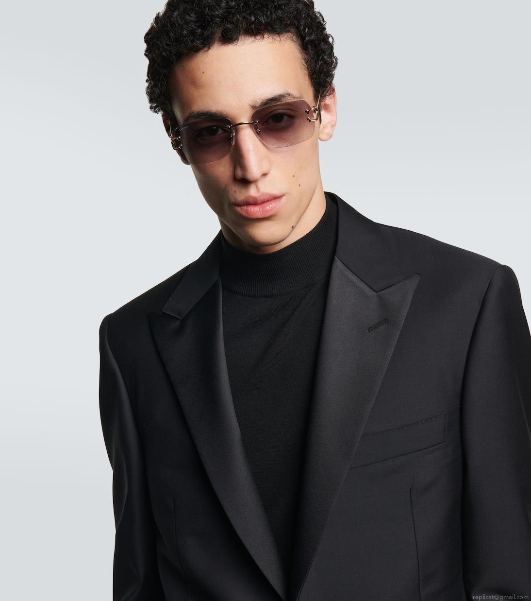 Cartier Eyewear CollectionMonogram rectangular sunglasses Cartier Eyewear CollectionMonogram rectangular sunglasses