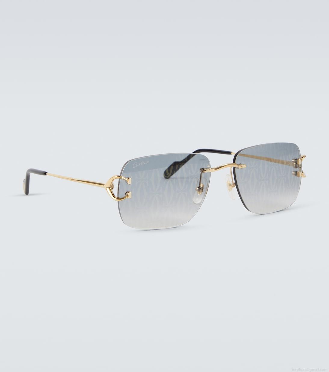 Cartier Eyewear CollectionMonogram rectangular sunglasses Cartier Eyewear CollectionMonogram rectangular sunglasses