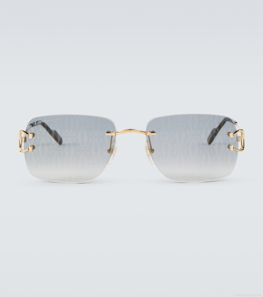 Cartier Eyewear CollectionMonogram rectangular sunglasses Cartier Eyewear CollectionMonogram rectangular sunglasses