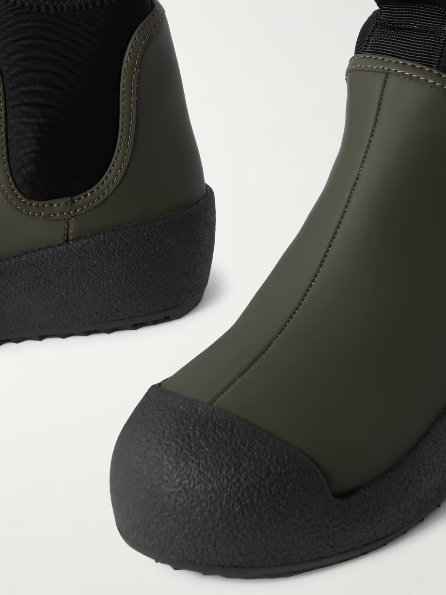 Gadey stretch-knit trimmed coated leather ankle boots Gadey stretch-knit trimmed coated leather ankle boots