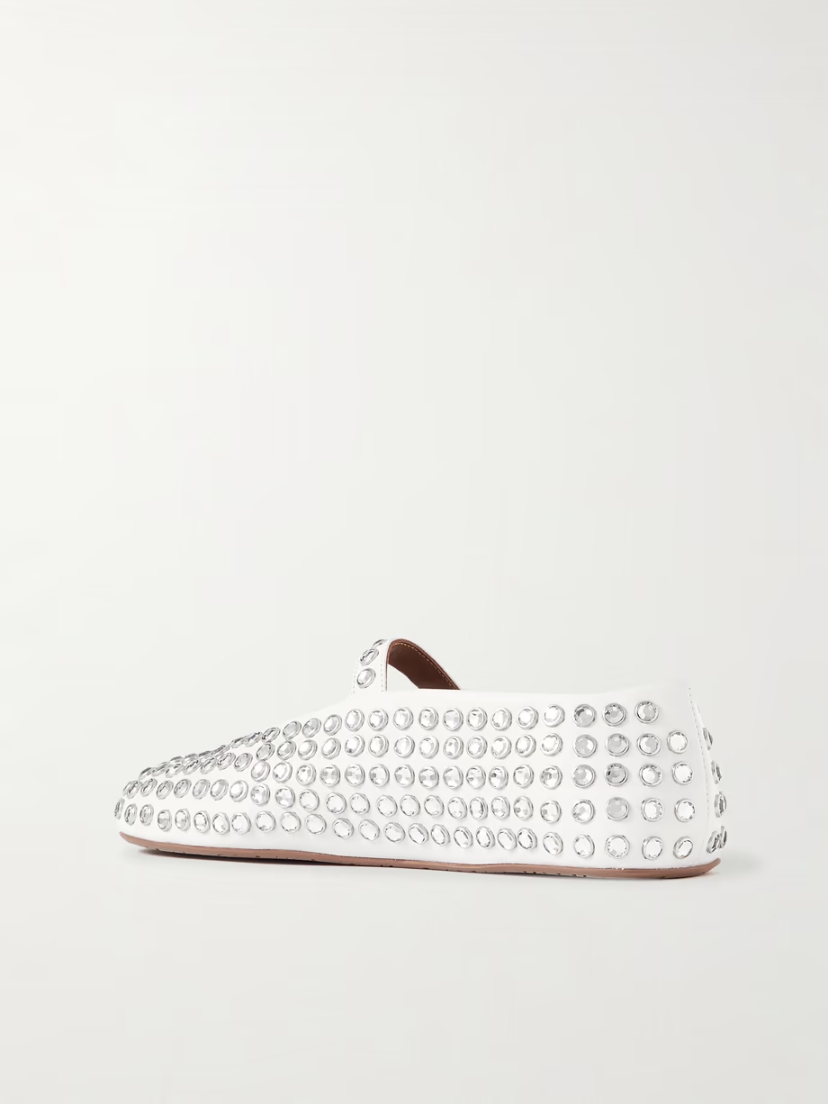 Crystal-embellished leather ballet flats Crystal-embellished leather ballet flats