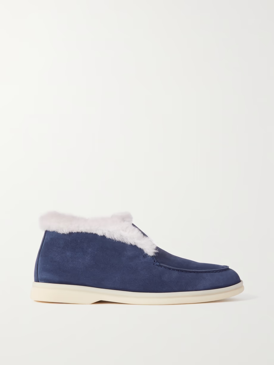 Open Walk shearling-lined suede loafers Open Walk shearling-lined suede loafers