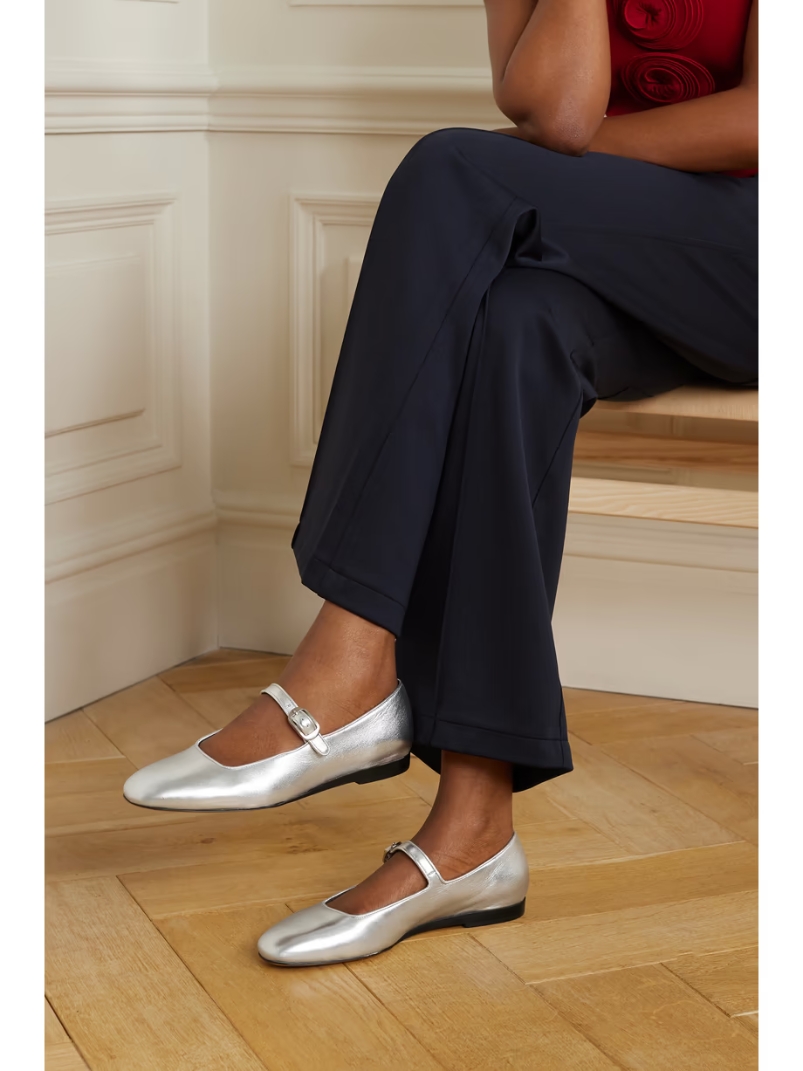 Metallic leather Mary Jane flats Metallic leather Mary Jane flats