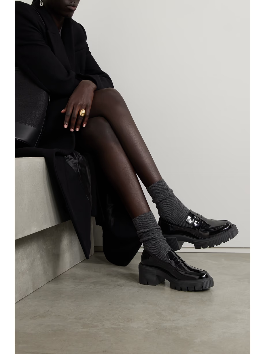 Soho patent-leather platform loafers Soho patent-leather platform loafers