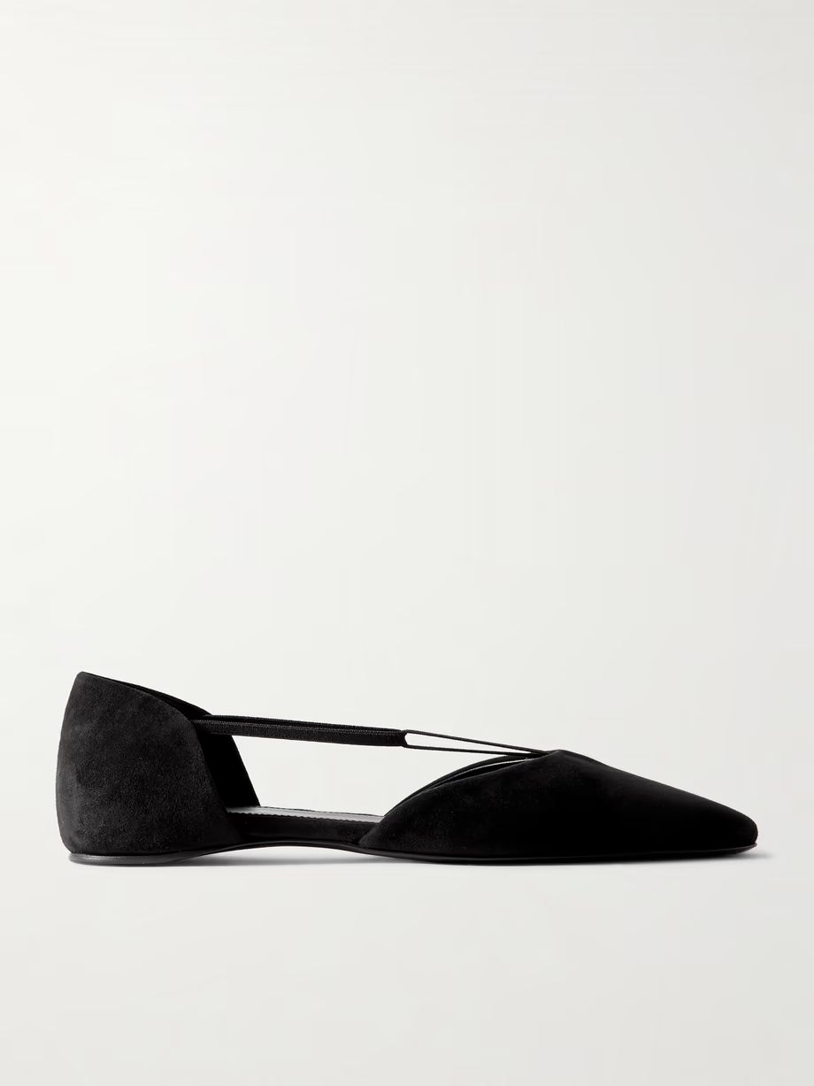 + NET SUSTAIN The T-strap suede point-toe flats + NET SUSTAIN The T-strap suede point-toe flats