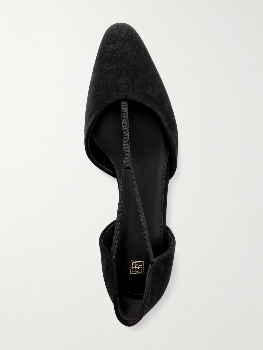 + NET SUSTAIN The T-strap suede point-toe flats + NET SUSTAIN The T-strap suede point-toe flats