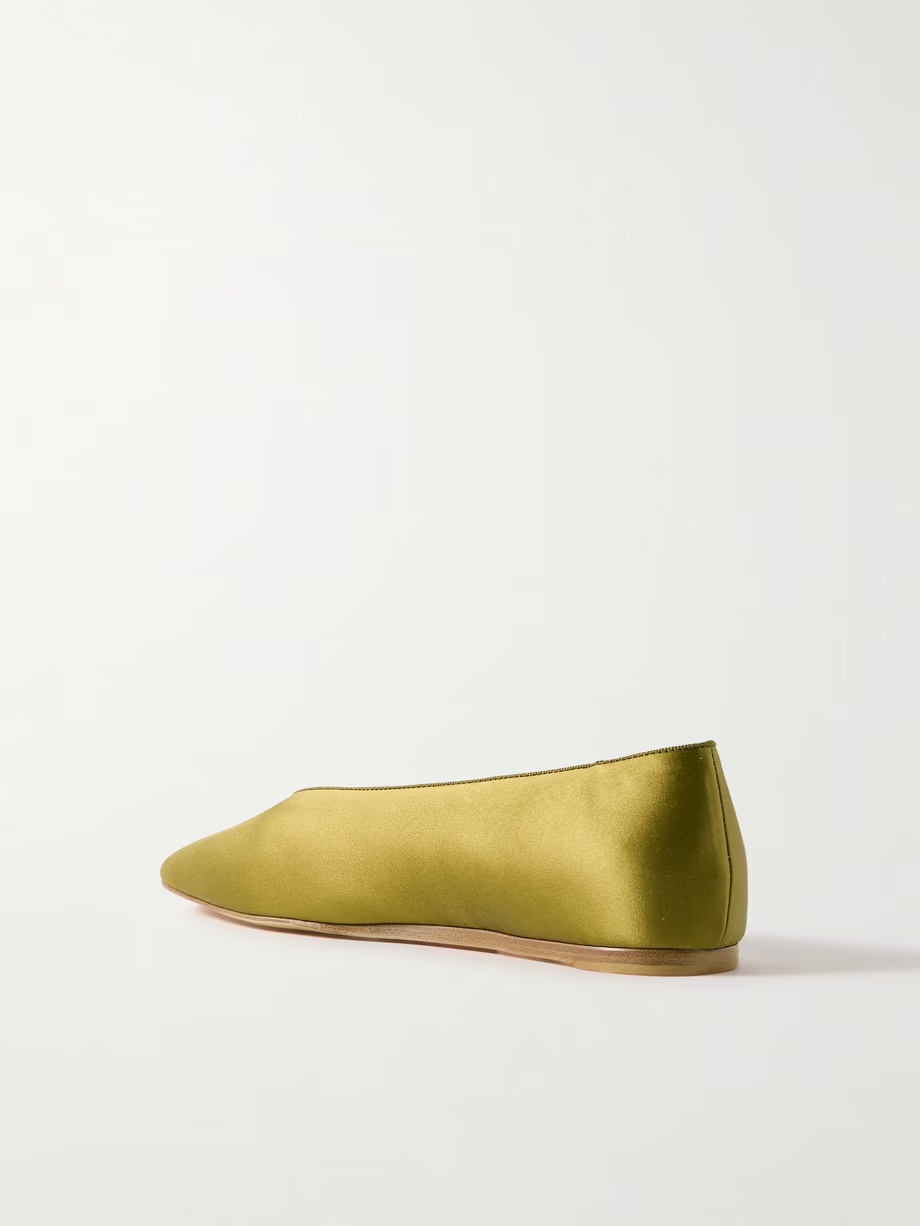 Regency grosgrain-trimmed satin ballet flats Regency grosgrain-trimmed satin ballet flats