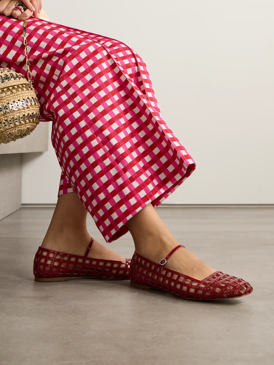 Uma Caged cut-out patent-leather Mary Jane ballet flats Uma Caged cut-out patent-leather Mary Jane ballet flats