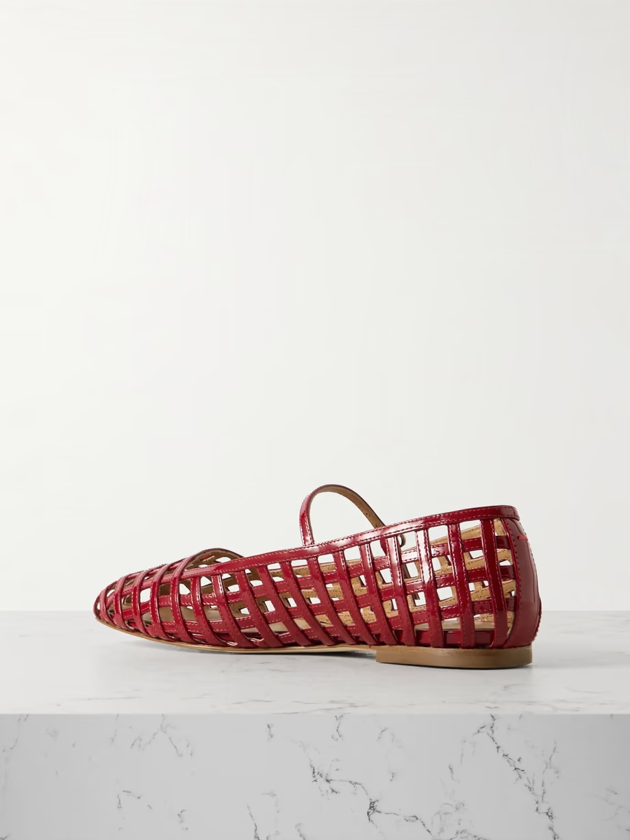 Uma Caged cut-out patent-leather Mary Jane ballet flats Uma Caged cut-out patent-leather Mary Jane ballet flats