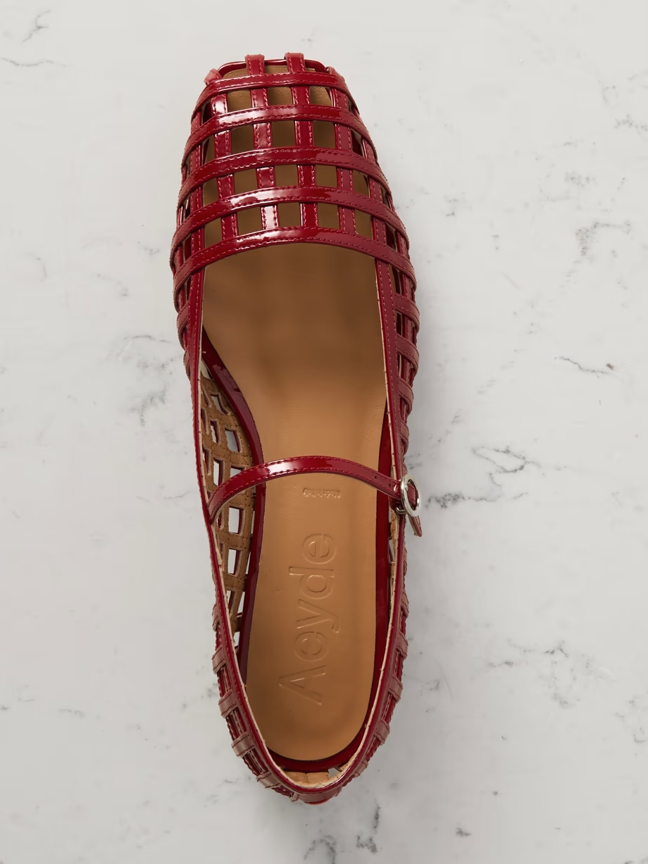 Uma Caged cut-out patent-leather Mary Jane ballet flats Uma Caged cut-out patent-leather Mary Jane ballet flats