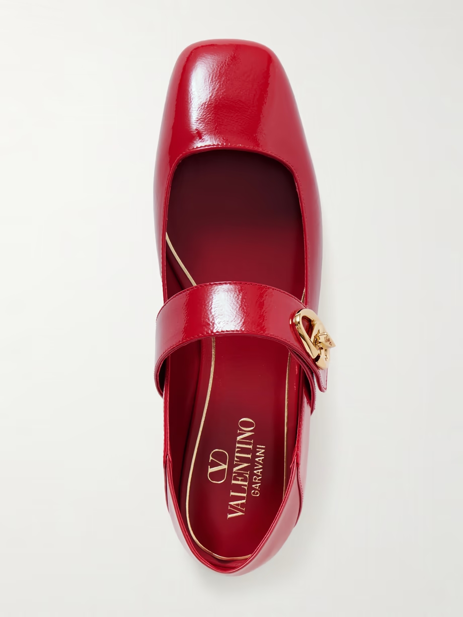 VLOGO Locker crinkled patent-leather ballet flats VLOGO Locker crinkled patent-leather ballet flats