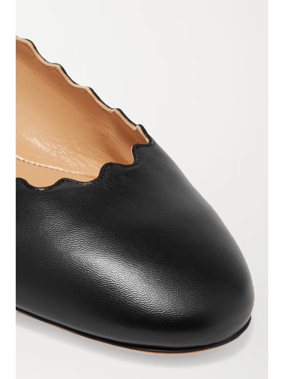 + NET SUSTAIN Lauren scalloped leather ballet flats + NET SUSTAIN Lauren scalloped leather ballet flats