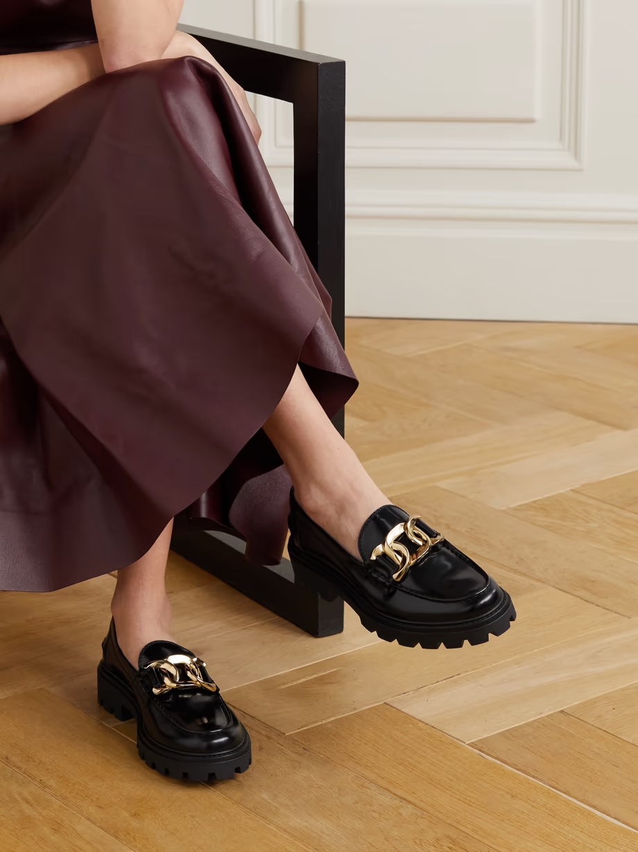 Gomma Pesante embellished glossed-leather loafers Gomma Pesante embellished glossed-leather loafers