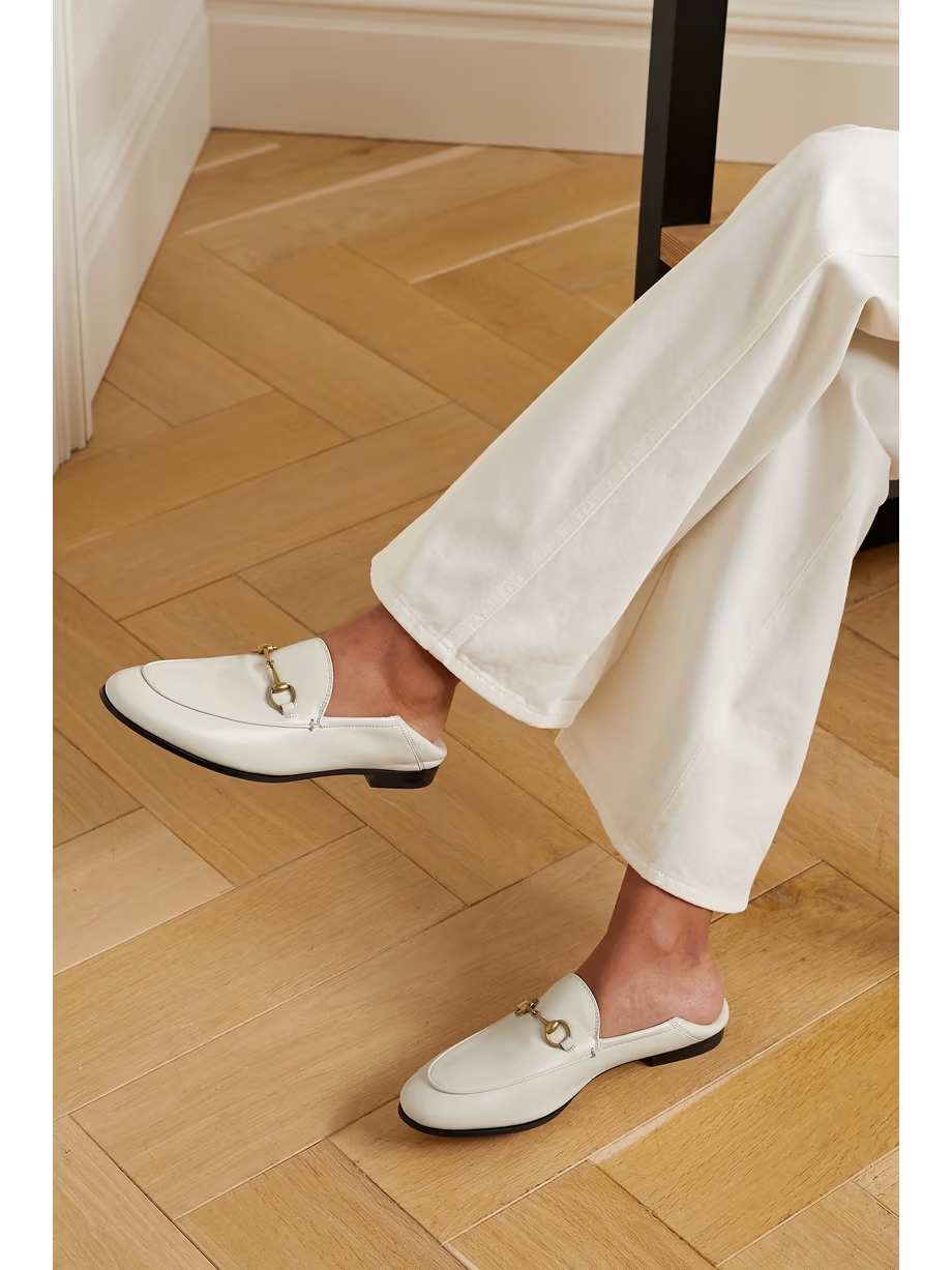 Brixton horsebit-detailed leather collapsible-heel loafers Brixton horsebit-detailed leather collapsible-heel loafers