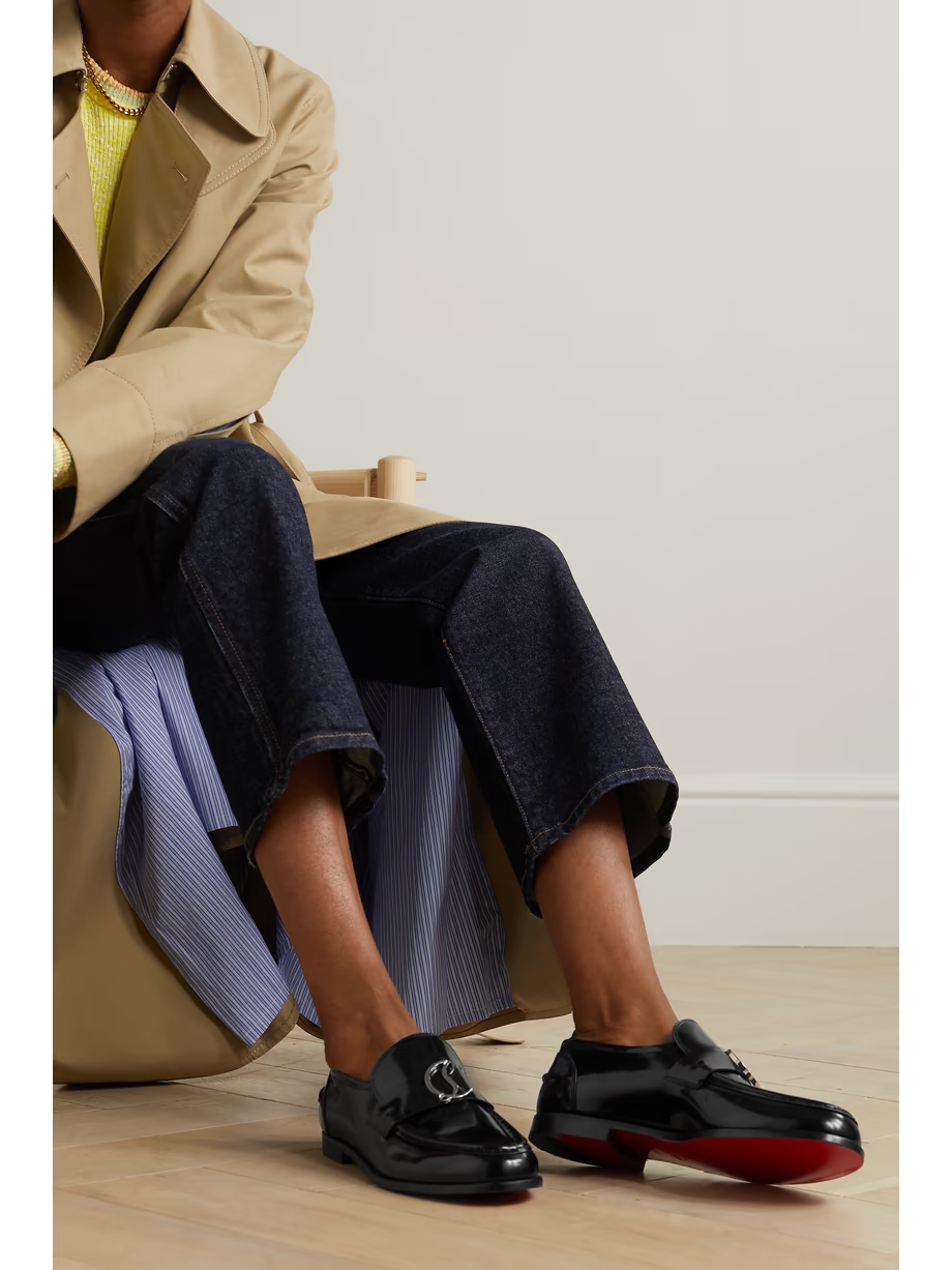 CL Moc embellished glossed-leather loafers CL Moc embellished glossed-leather loafers