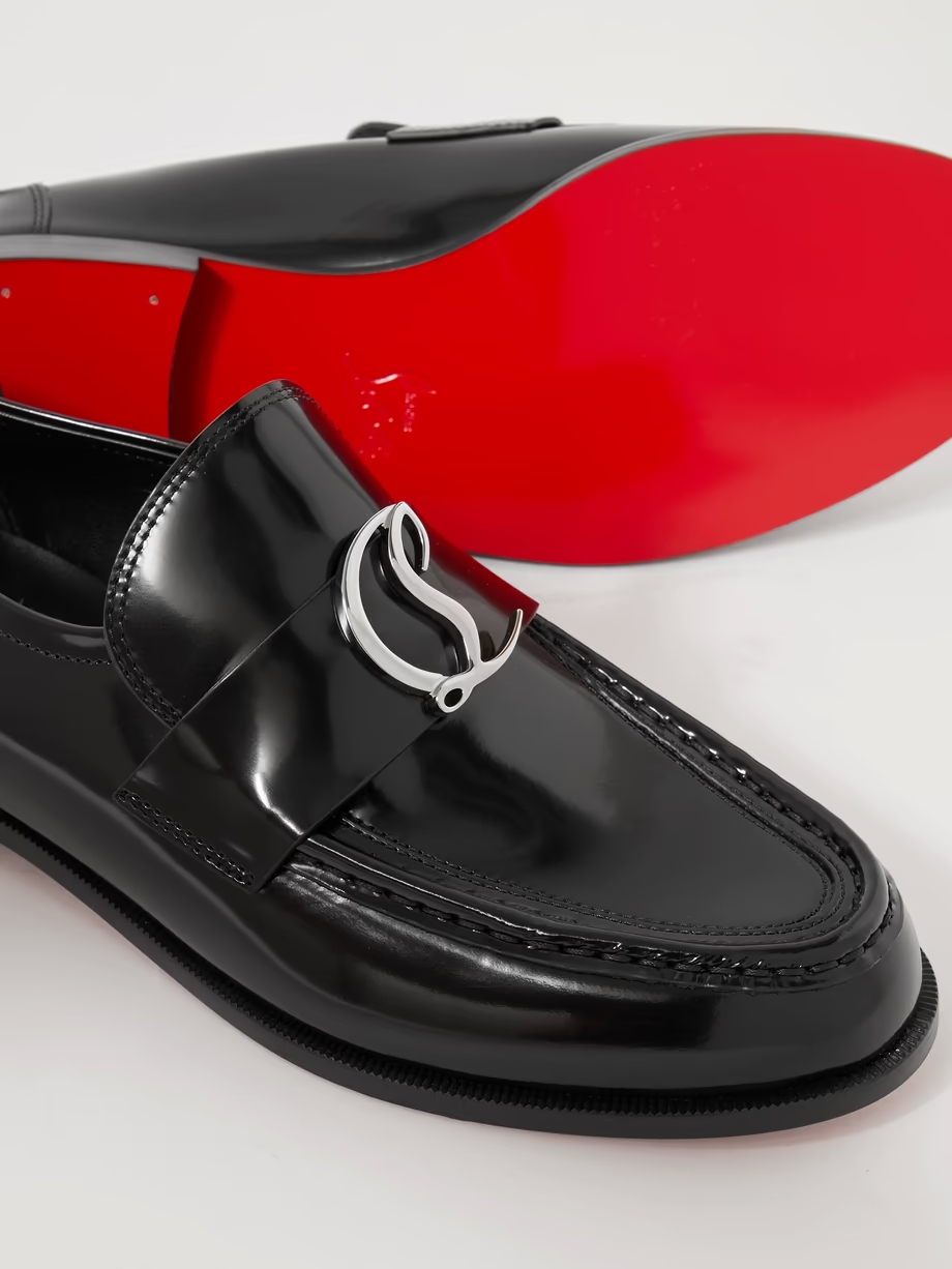 CL Moc embellished glossed-leather loafers CL Moc embellished glossed-leather loafers
