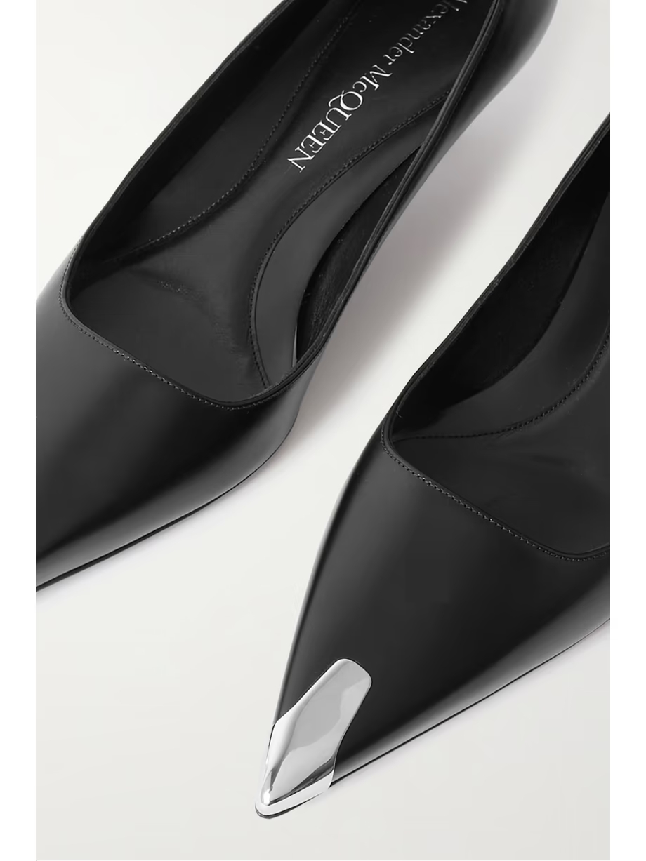 Punk embellished leather pumps Punk embellished leather pumps