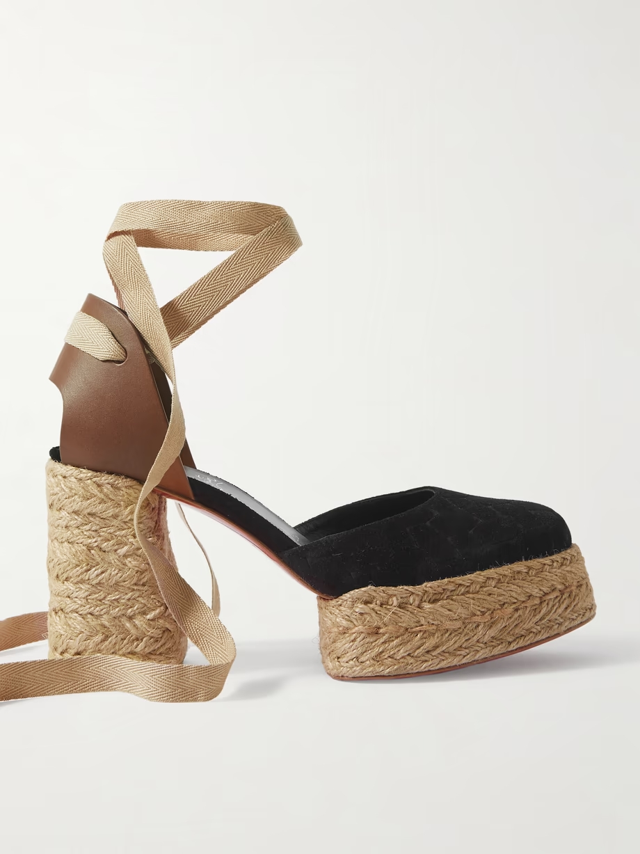 Brigissima 70 leather and suede platform espadrilles Brigissima 70 leather and suede platform espadrilles
