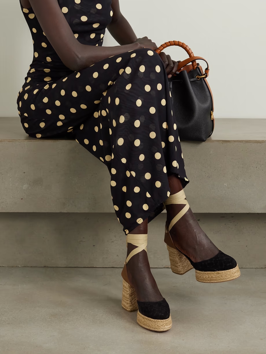 Brigissima 70 leather and suede platform espadrilles Brigissima 70 leather and suede platform espadrilles