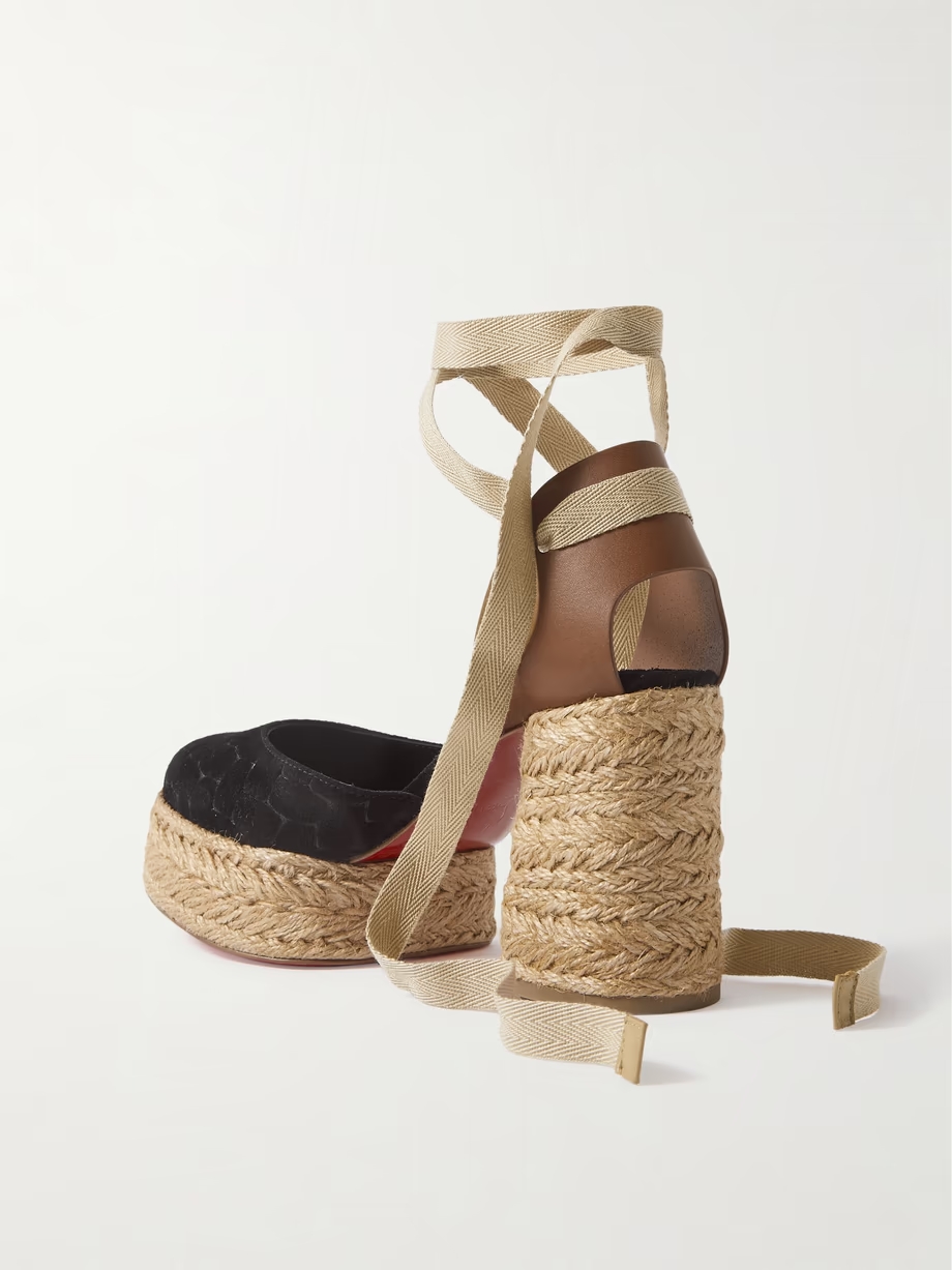 Brigissima 70 leather and suede platform espadrilles Brigissima 70 leather and suede platform espadrilles