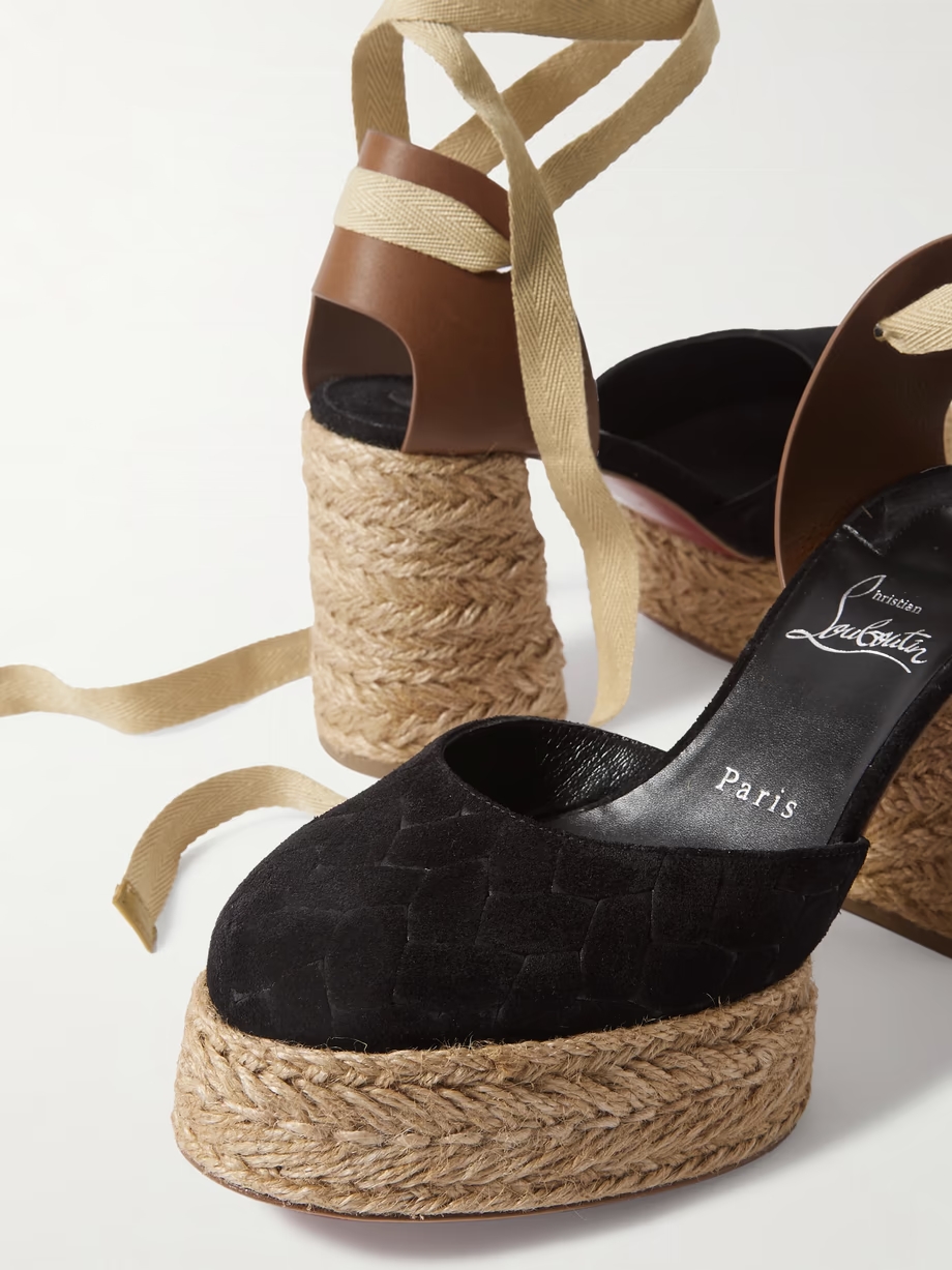 Brigissima 70 leather and suede platform espadrilles Brigissima 70 leather and suede platform espadrilles