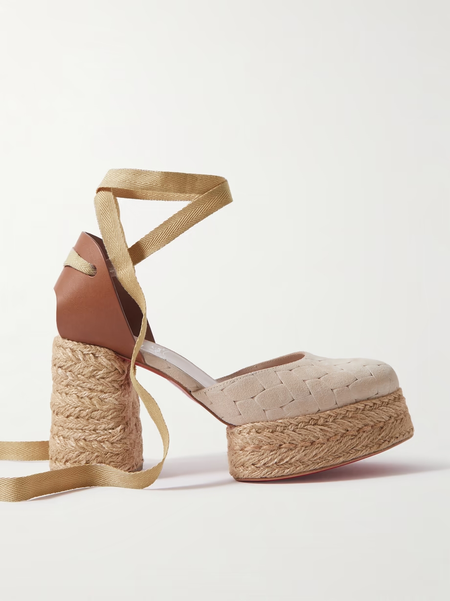 Brigissima 70 suede and leather platform espadrilles Brigissima 70 suede and leather platform espadrilles