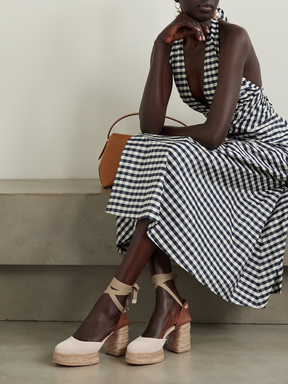 Brigissima 70 suede and leather platform espadrilles Brigissima 70 suede and leather platform espadrilles