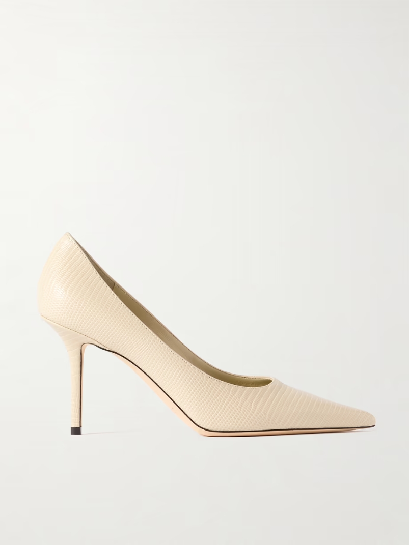 Love 85 lizard-effect leather point-toe pumps Love 85 lizard-effect leather point-toe pumps