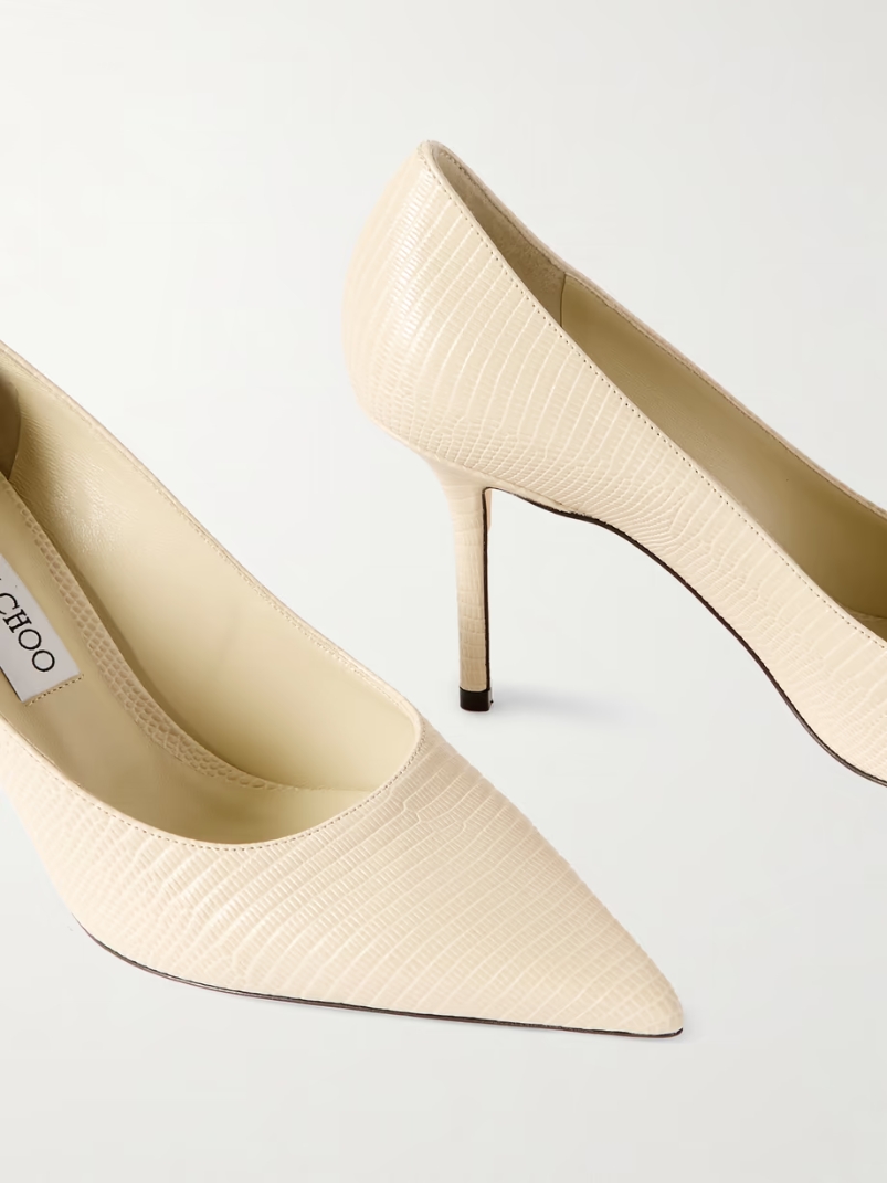 Love 85 lizard-effect leather point-toe pumps Love 85 lizard-effect leather point-toe pumps