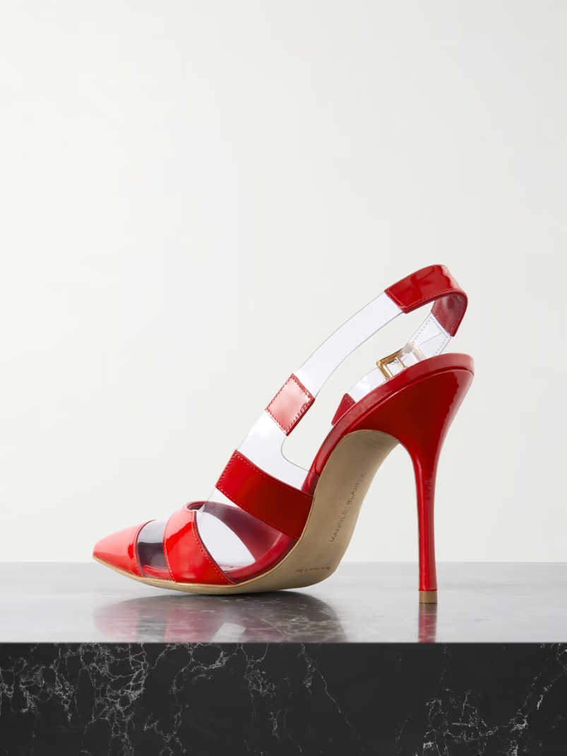 Uxra 105 patent-leather and PVC slingback pumps Uxra 105 patent-leather and PVC slingback pumps
