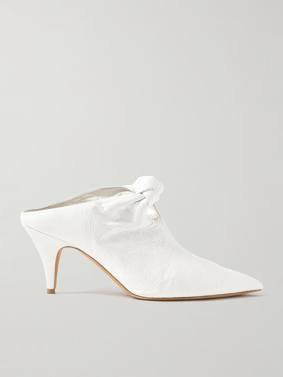 Rowan knotted crinkled-leather mules Rowan knotted crinkled-leather mules