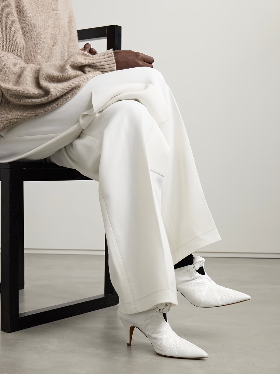 Rowan knotted crinkled-leather mules Rowan knotted crinkled-leather mules