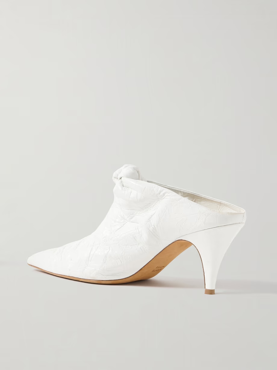 Rowan knotted crinkled-leather mules Rowan knotted crinkled-leather mules
