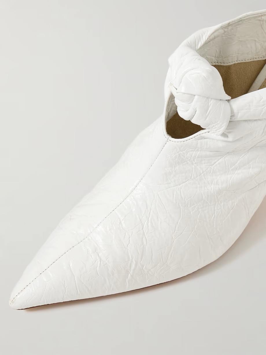 Rowan knotted crinkled-leather mules Rowan knotted crinkled-leather mules