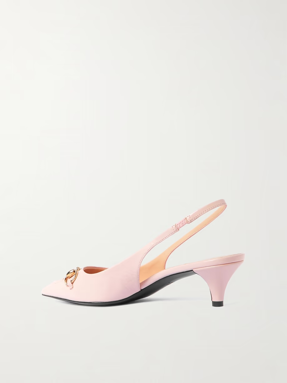 Erin horsebit-detailed leather slingback pumps Erin horsebit-detailed leather slingback pumps