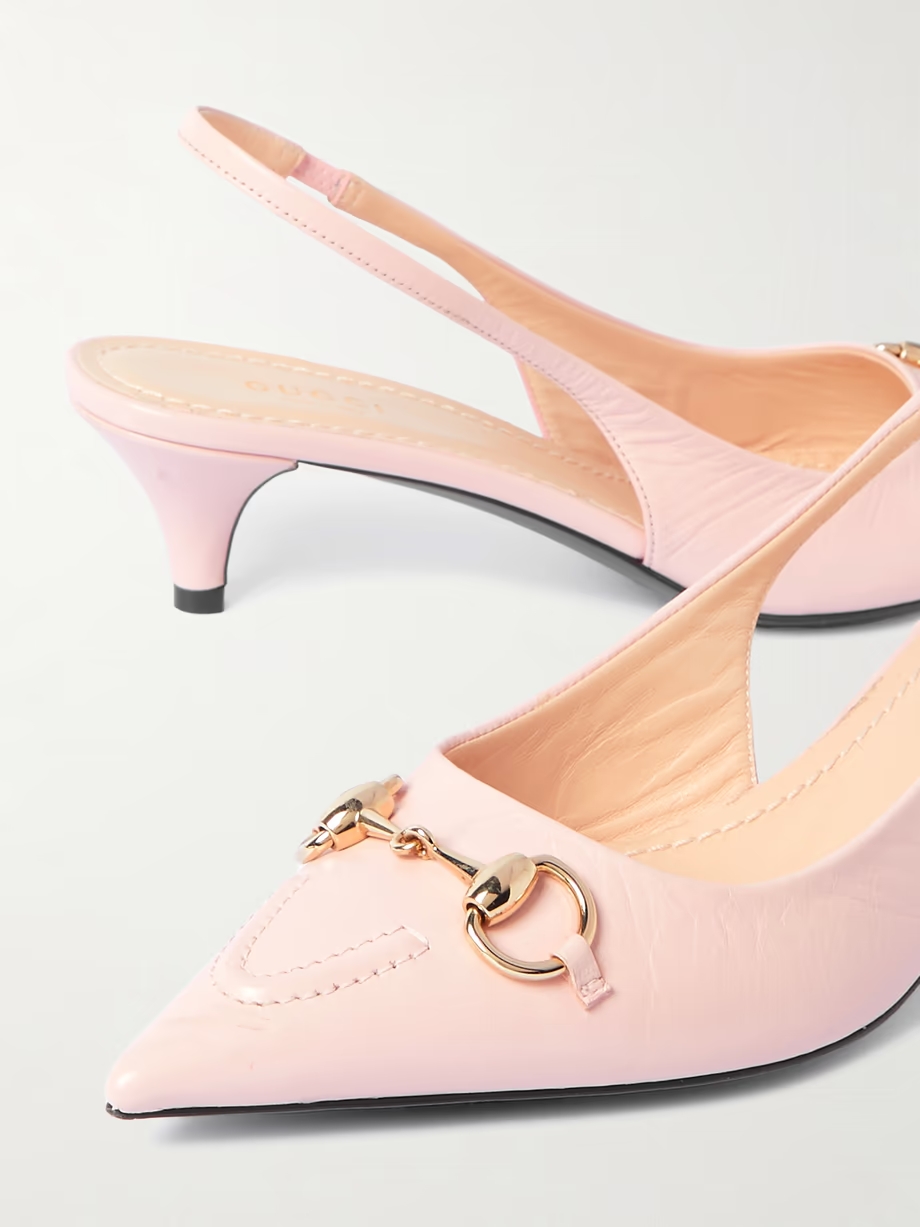 Erin horsebit-detailed leather slingback pumps Erin horsebit-detailed leather slingback pumps