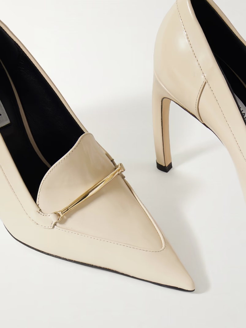 Embellished glossed-leather pumps Embellished glossed-leather pumps