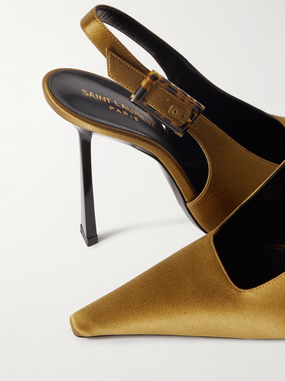 Climax satin slingback point-toe pumps Climax satin slingback point-toe pumps