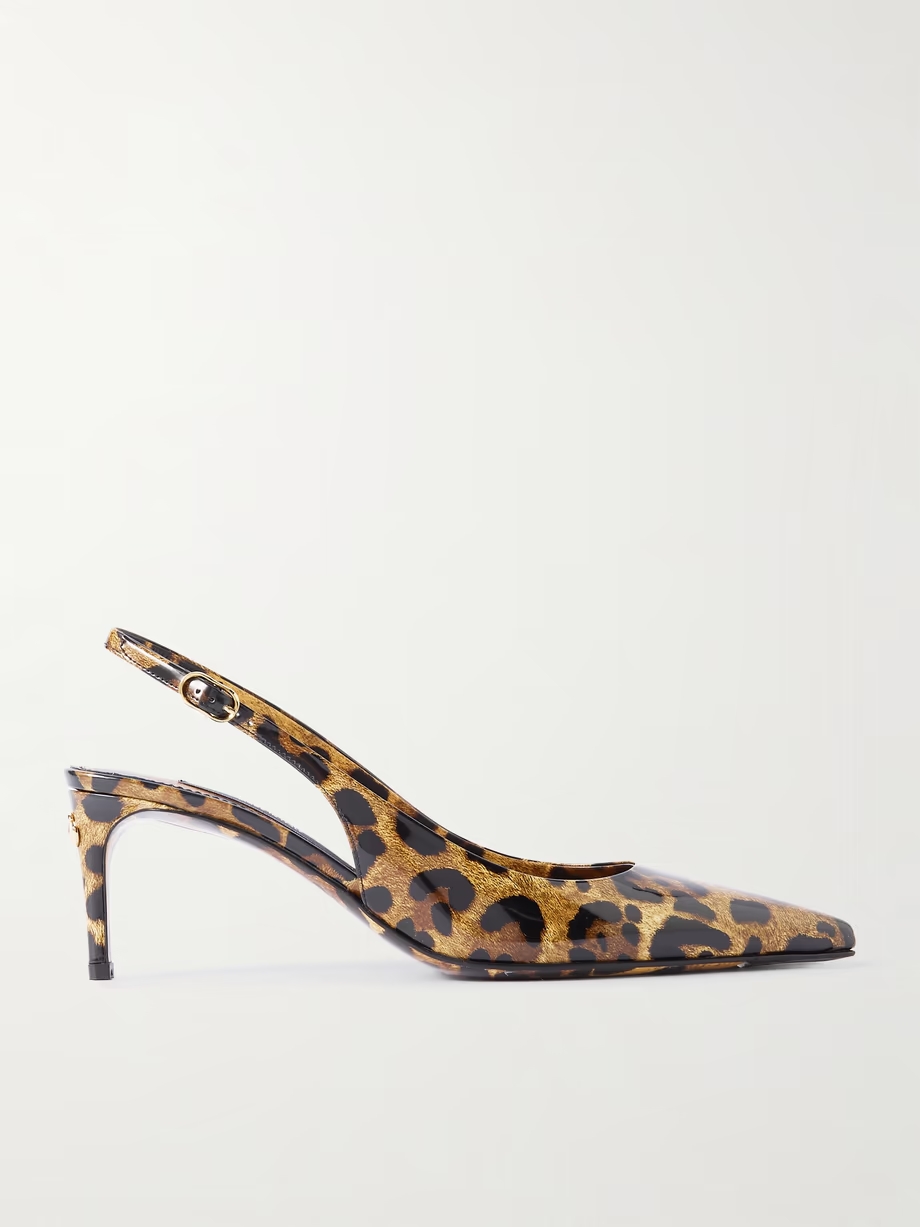 Mun leopard-printed patent-leather slingback pumps Mun leopard-printed patent-leather slingback pumps