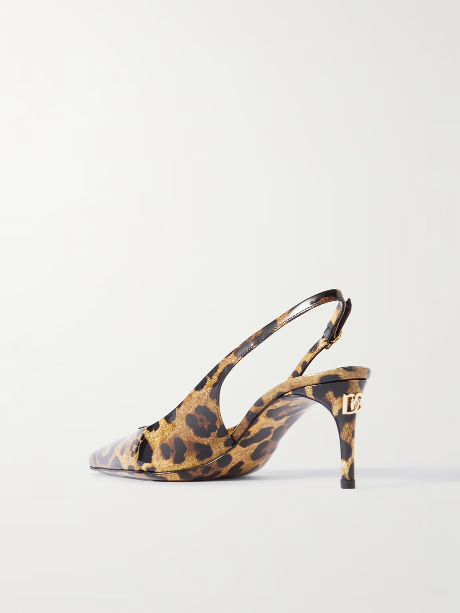 Mun leopard-printed patent-leather slingback pumps Mun leopard-printed patent-leather slingback pumps