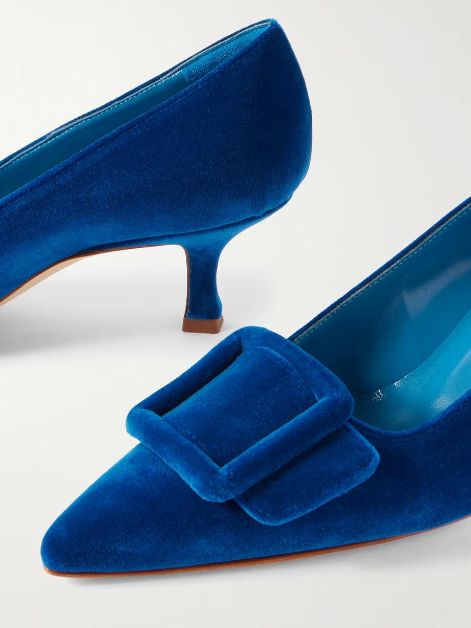 Maysale 50 buckled velvet pumps Maysale 50 buckled velvet pumps