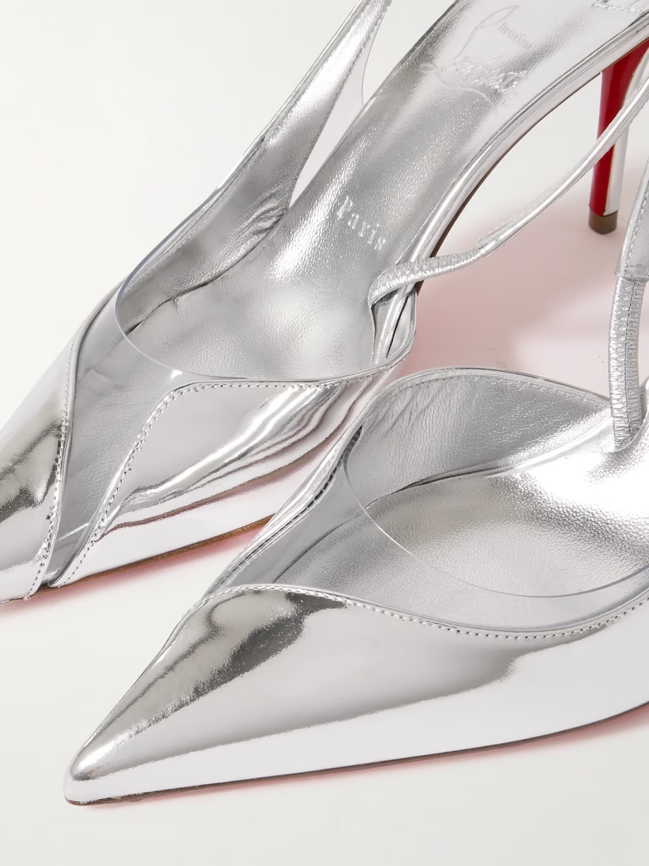 Posticha 80 metallic leather and PVC slingback pumps Posticha 80 metallic leather and PVC slingback pumps