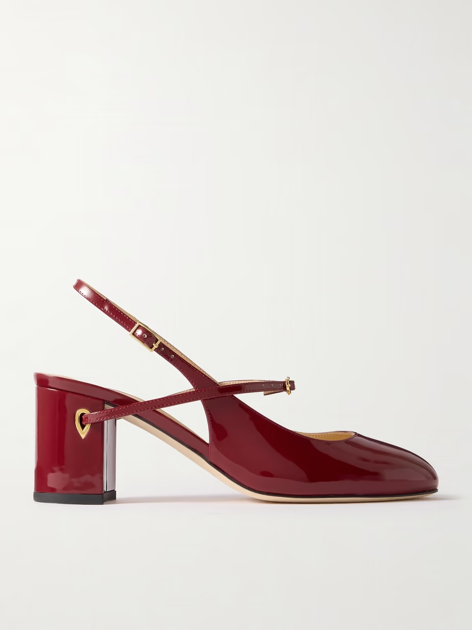 Mattia 65 patent-leather slingback pumps Mattia 65 patent-leather slingback pumps