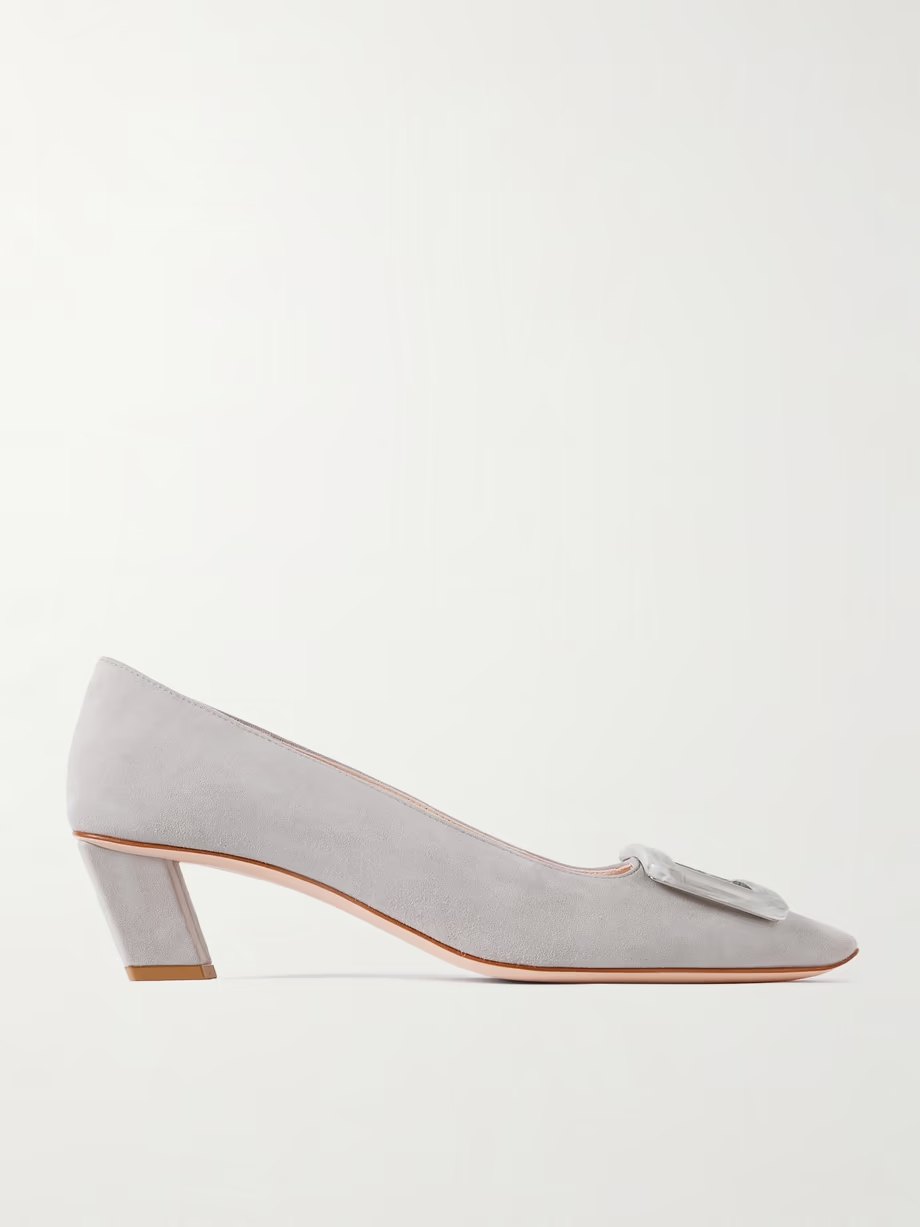 Belle Vivier embellished suede pumps Belle Vivier embellished suede pumps