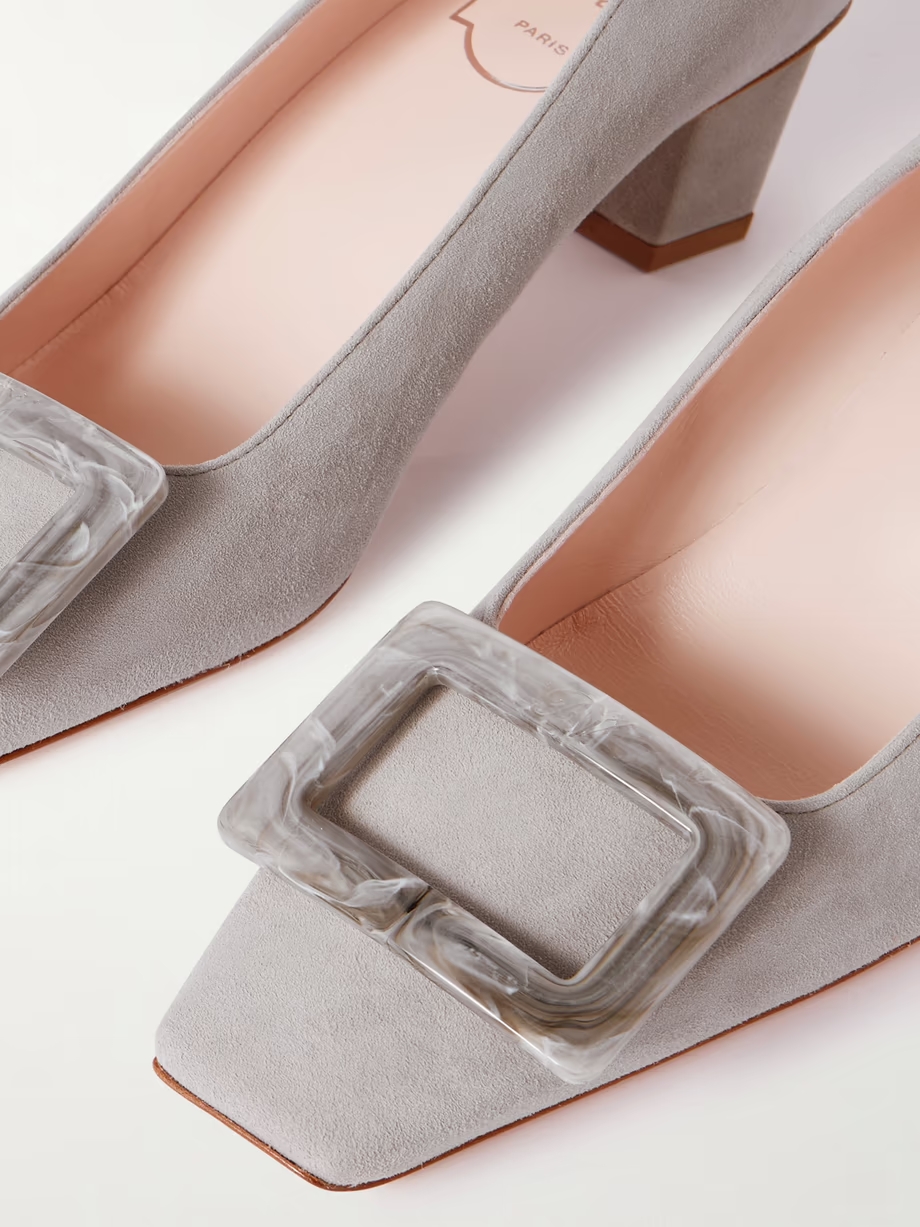 Belle Vivier embellished suede pumps Belle Vivier embellished suede pumps