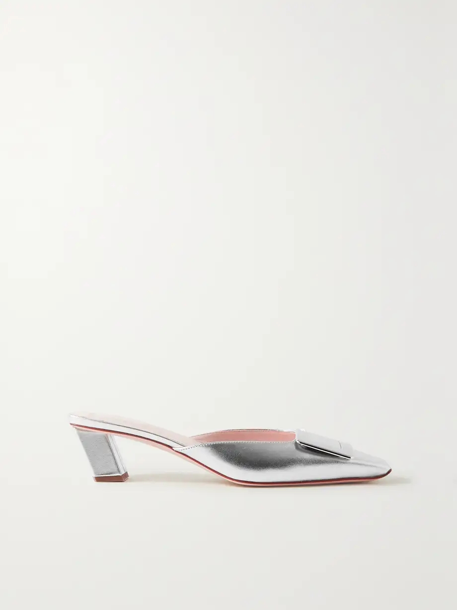 Belle Vivier metallic leather mules Belle Vivier metallic leather mules